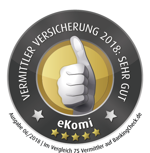 eKomi Award 2018 Testsiegel - Vermittler | Versicherung